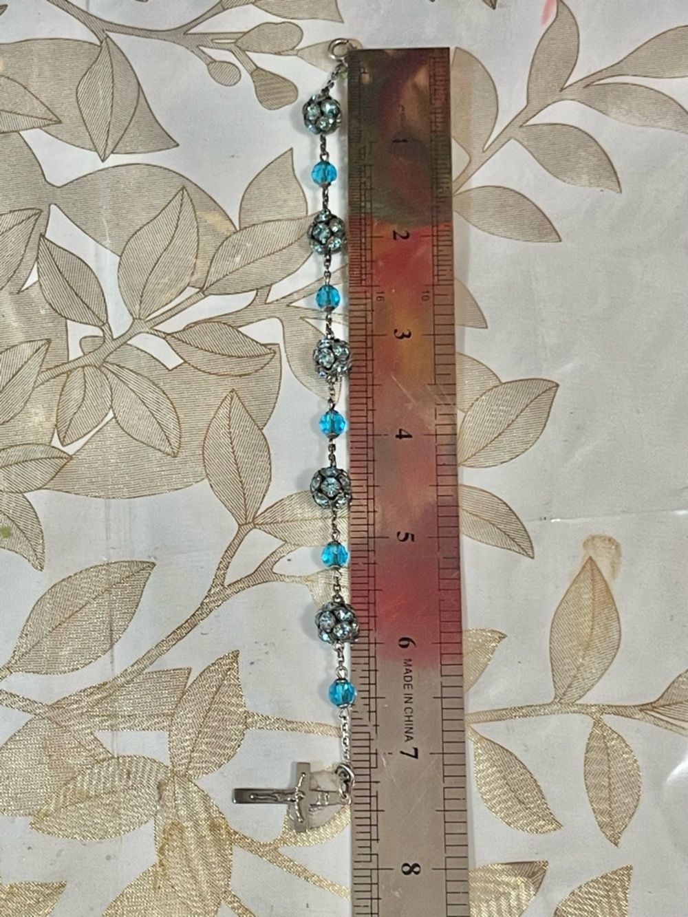 VTG sterling silver rosary bracelet
CROSS Crucifix Austrian Crystal Beads
Sz7" - Picture 7 of 8